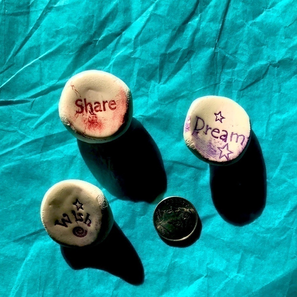 Clay Worry Stones-Wish/Share/Dream